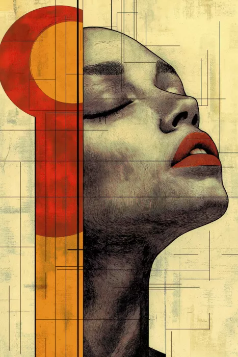 Mauro: Visage de femme – Affiche Vintage 3D (10)
