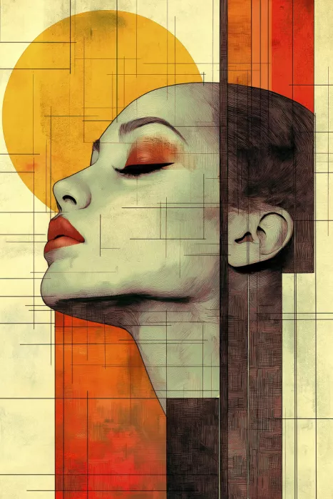 Mauro: Visage de femme – Affiche vintage 3D (13)