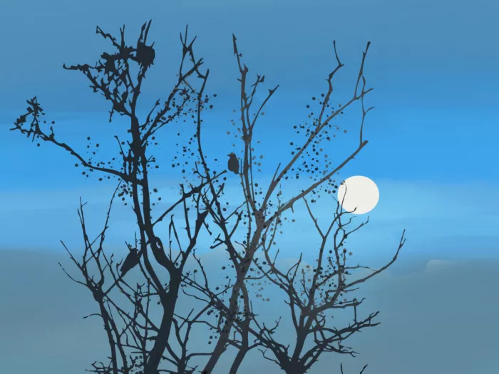 Dean, Little: Belle Nuit Paysage Lunaire