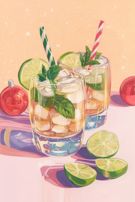 Prints, Art Melloi: Mojito - letní koktejly s limetkou a mátu