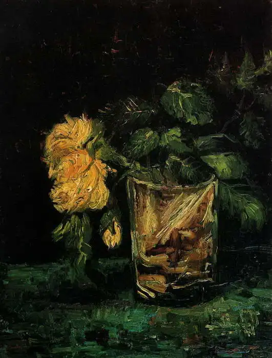 Gogh, Vincent van: Sklenice s růžemi
