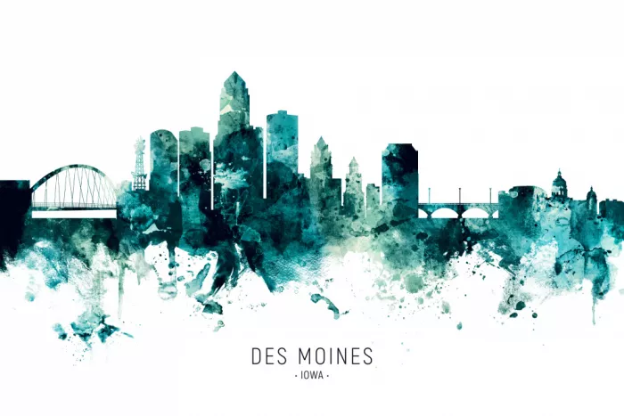 Tompsett, Michael: Skyline de Des Moines Iowa