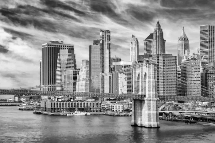 Viola, Melanie: Lo skyline iconico di New York e il ponte di Brooklyn