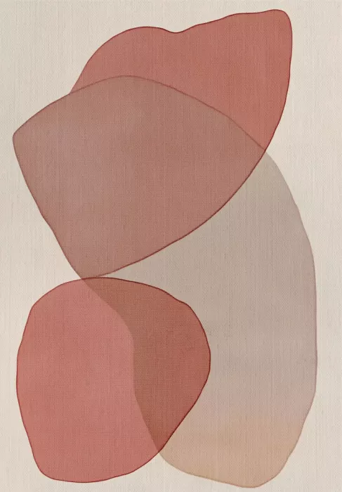 Alma: Formes translucides dans les roses et rouges doux