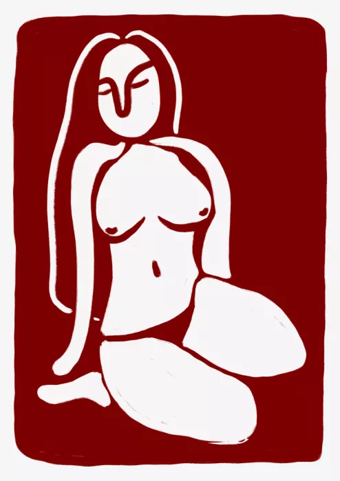 Fritsch, Athene: Figure de nu stylisée en position assise