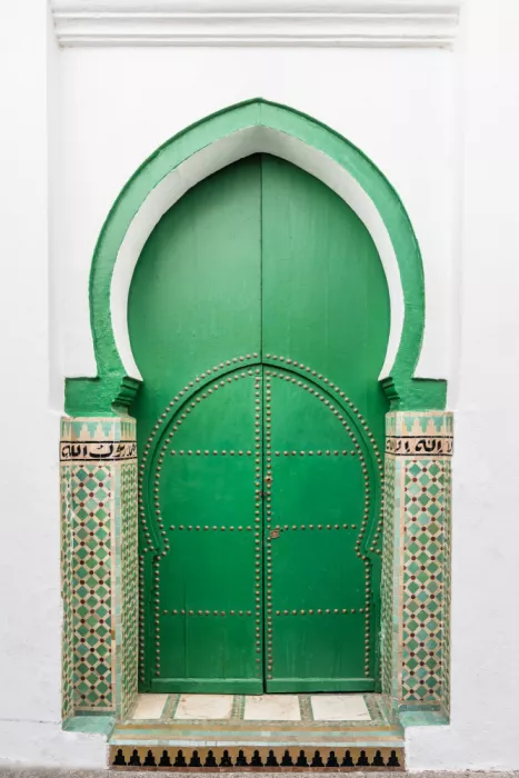 Photolovers: Porta verde con piastrelle verdi in Marocco