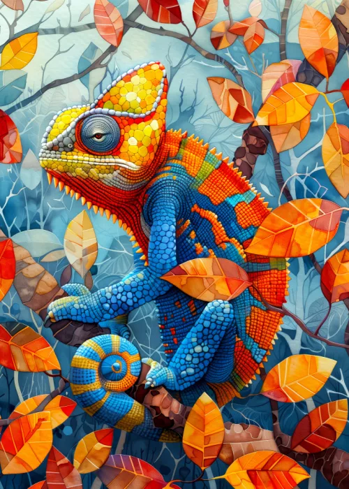 Jaszke, Justyna: Animali tropicali Camaleonte 1