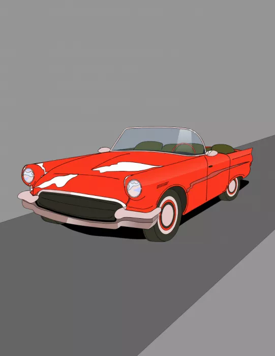 Nicholas: Voiture de sport rouge vintage