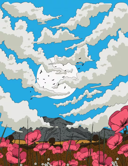 Nicholas: Poppy Afternoon Landscape