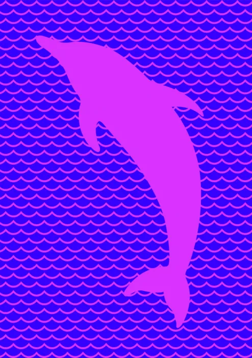 Kaminski, Carlo: Delfin Wellenmuster Wasser Rosa