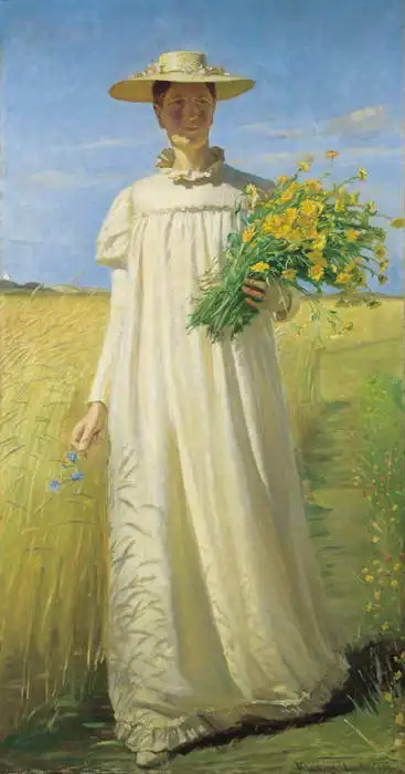 Ancher, Michael: Anna Ancher se vrací z pole