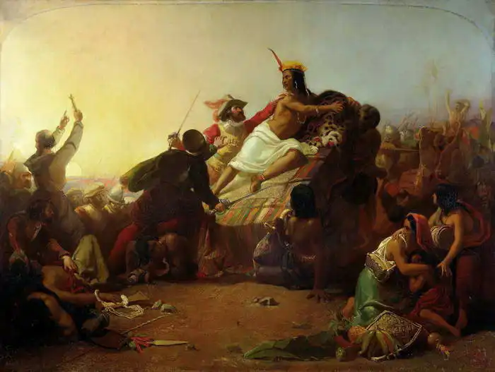 Millais, John Everet: Pizarro poráží Inky v Peru