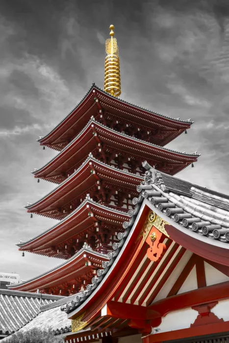 Viola, Melanie: Wunderschöne Pagode des Senso-ji-Tempels in Tokio | colorkey