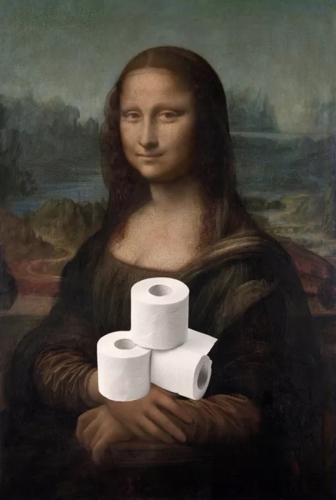 Concept, Art The: Bathroom Mona Lisa