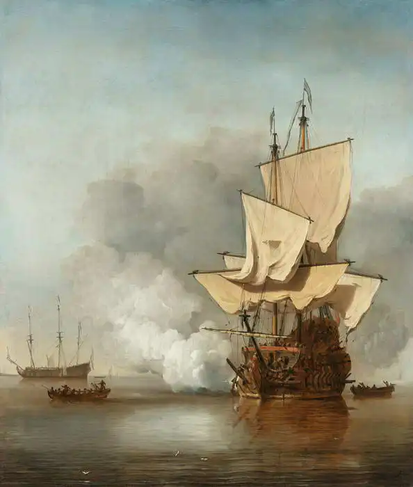 Velde, Willem van de: Výstřel z lodního děla