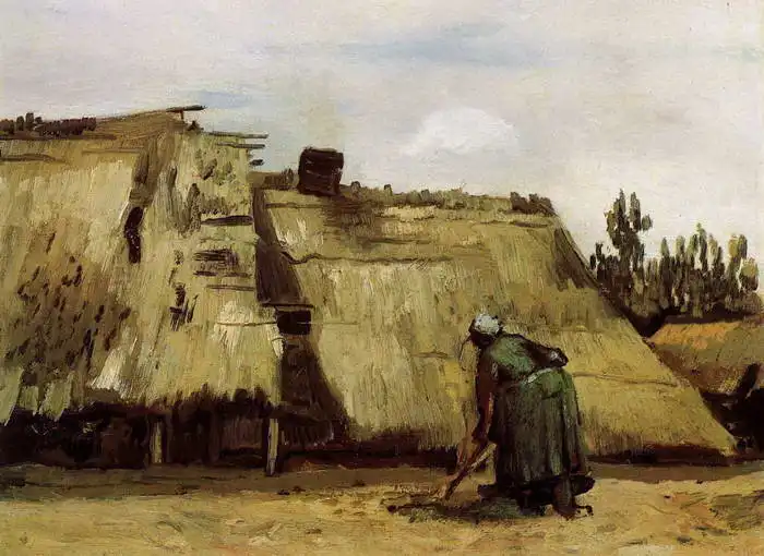 Gogh, Vincent van: Selka obdělávající půdu před svým domem