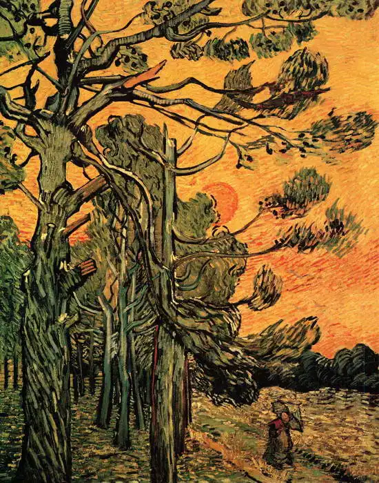 Gogh, Vincent van: Borovice při západu slunce