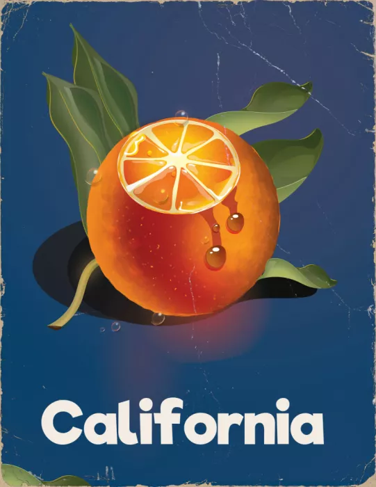Nicholas: Affiche de voyage aux Oranges de Californie