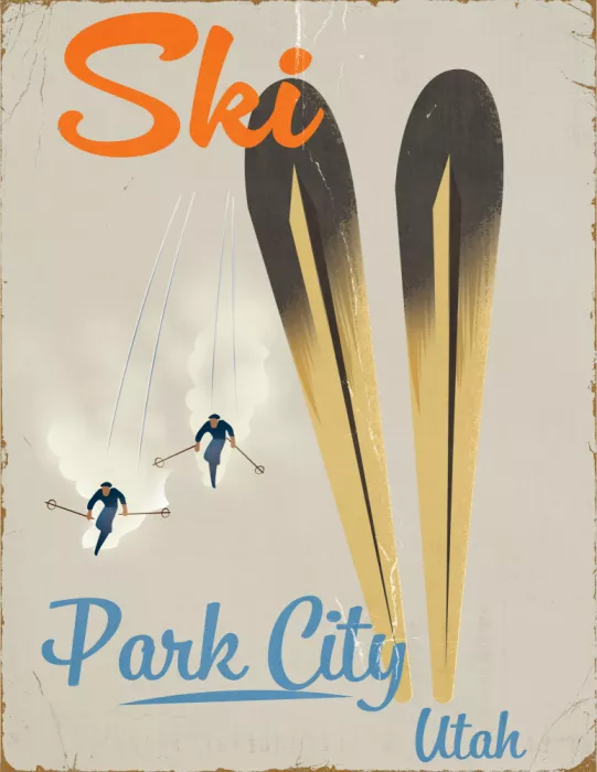 Nicholas: Affiche de ski vintage Park City Utah