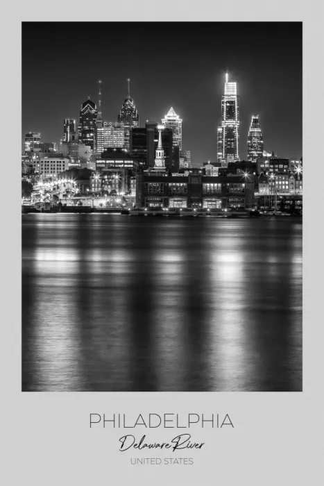 Viola, Melanie: A fuoco: Skyline di PHILADELPHIA con il fiume Delaware