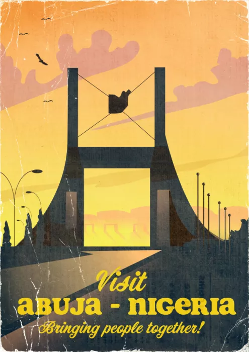 Nicholas: Cartel de viaje vintage Abuja Nigeria