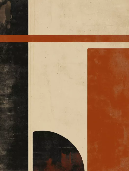 Imaginative: Flux Nostalgique – Cercles et Rectangles dans les Tons Chauds