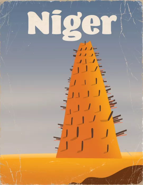 Nicholas: Niger Vintage Travel Poster