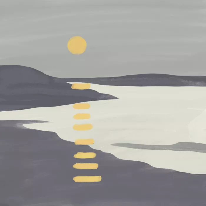 Dean, Little: Coucher de soleil sur un lac tranquille
