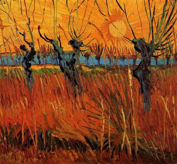 Gogh, Vincent van: Vrby při západu slunce