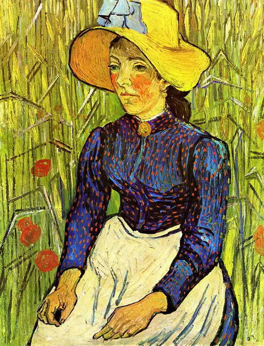 Gogh, Vincent van: Žena se slamákem u pšeničného pole