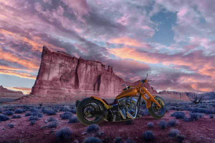 GuruShots: Motocicletta nel paesaggio desertico