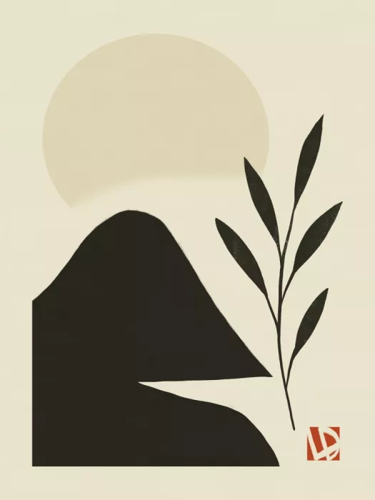 Dean, Little: Paysage abstrait avec soleil et feuilles