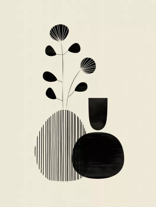 Imaginative: Botaniques abstraites – Art minimaliste neutre aux plantes II