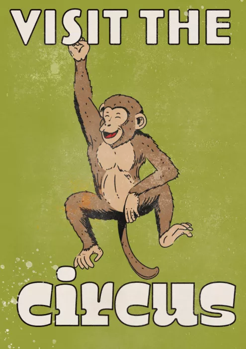 Nicholas: Vintage Visite au cirque Singe