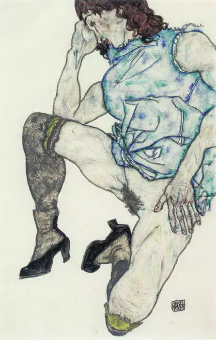 Schiele, Egon: Klečící dívka