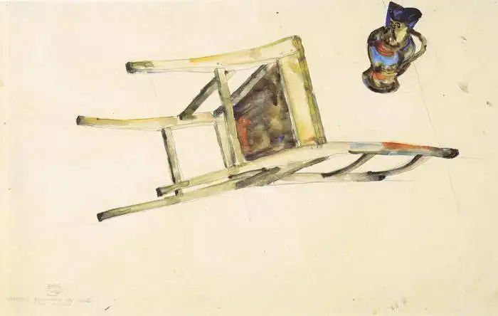 Schiele, Egon: Organický pohyb křesla a džbánu