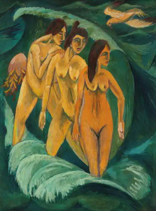 Kirchner, Ernst Ludwig: Tři ženy při koupeli