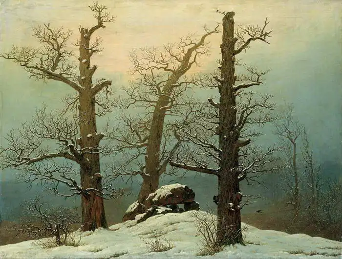 Friedrich, Caspar David: Stromy ve sněhu
