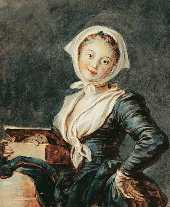 Fragonard, Jean-Honoré: Dívka se svištěm