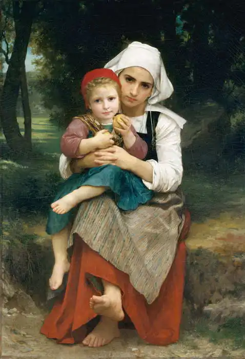 Bouguereau, Adolphe: Bretoňská dívka s bratrem