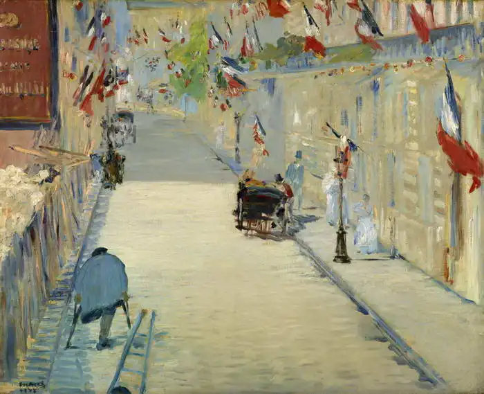 Manet, Edouard: Ulice Mosnier s vlajkami