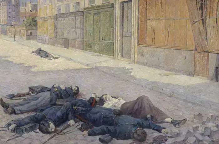 Luce, Maximilien: Ulice v Paříži v květnu 1871
