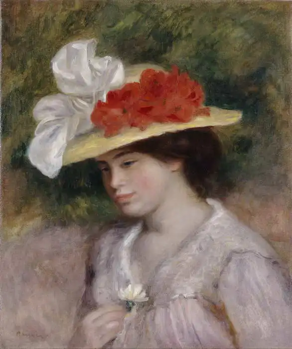 Renoir, Auguste: Žena v květinovém klobouku