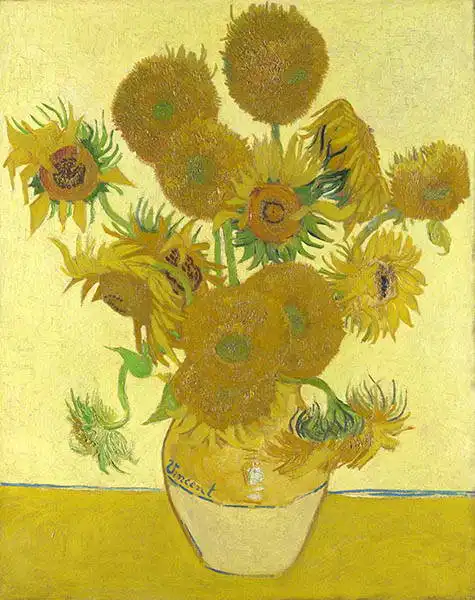 Gogh, Vincent van: Slunečnice na žlutém pozadí