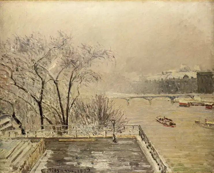 Pissarro, Camille: Louvre pod sněhem