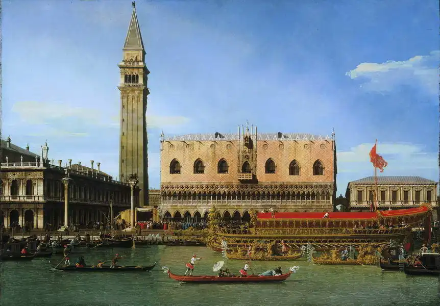 Canaletto, Giovanni: Kanál před chrámem Nanebevstoupení Páně
