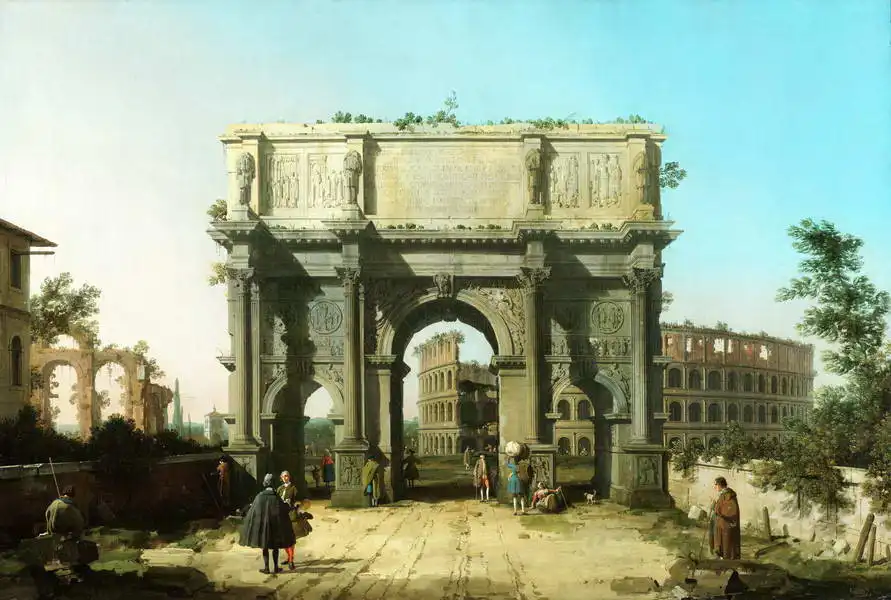 Canaletto, Giovanni: Triumphal Arch of Constantine and Colosseum