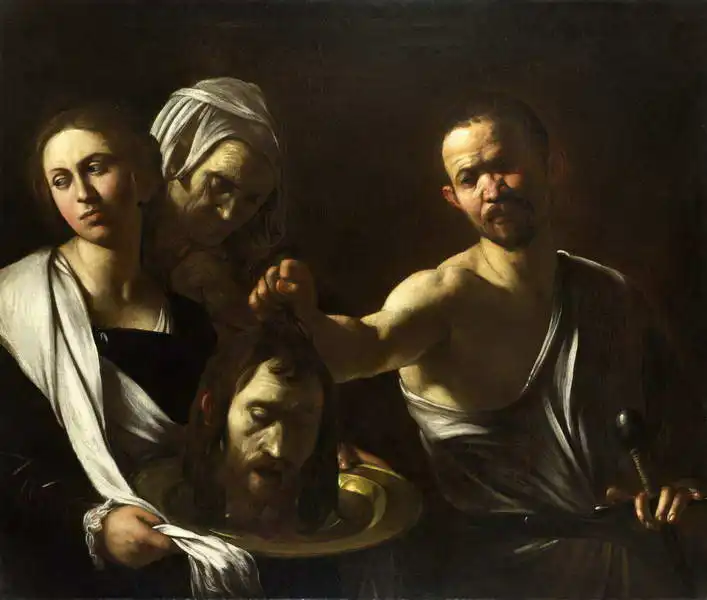 Caravaggio, M.: Salome přijímá držící hlavu sv. Jana Křtitele