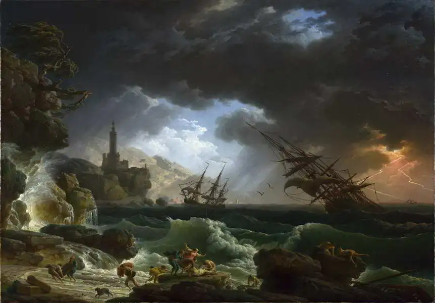 Vernet, Claude Joseph: Shipwreck in rough seas