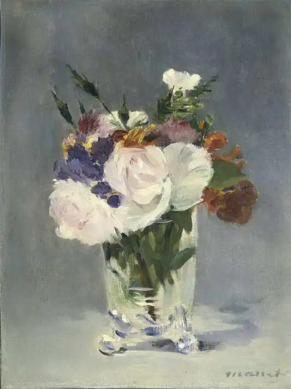 Manet, Edouard: Květiny v křišťálové váze